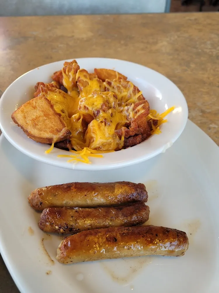 Home Fries with Cheese and Sausage Links